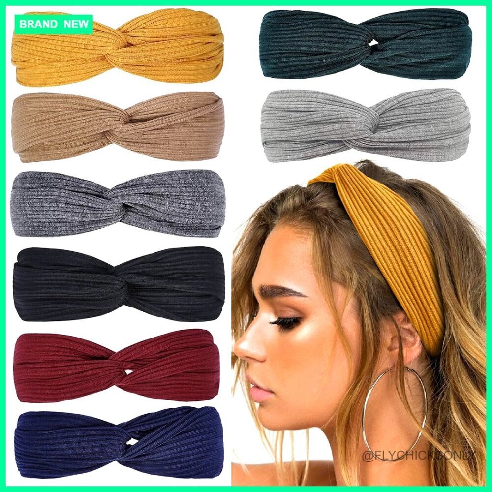 Stretchy Twist Knot Headbands Non-Slip Yoga Workout Hair Accessories